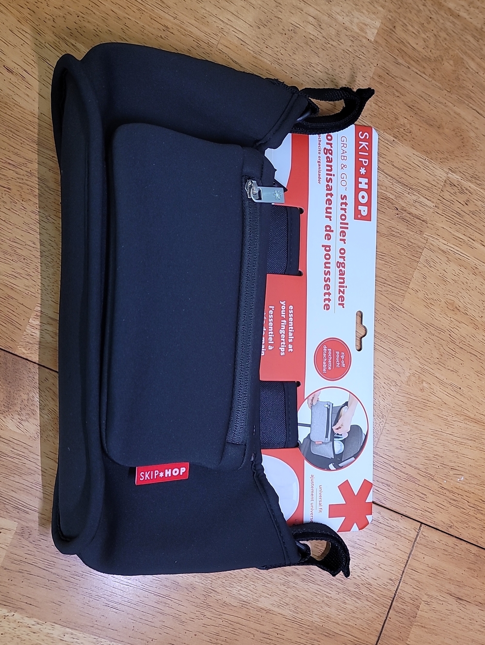 Skip Hop ☆ Black Stroller Organizer with Zip Off Pouch